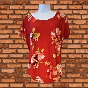 Jon & Anna Contempory cap sleeve tropical Flower Detail top tunic sz XL